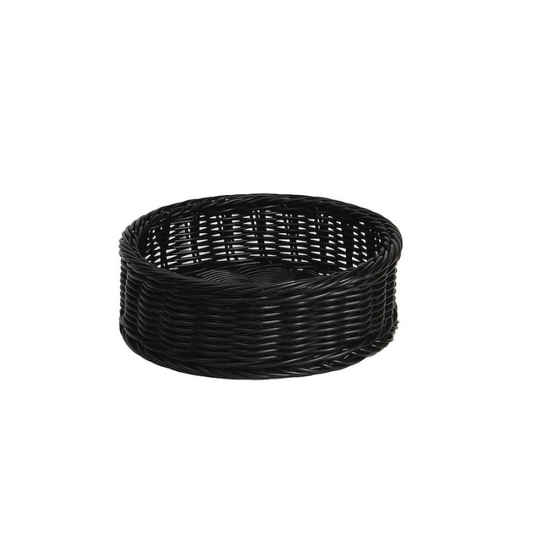 6141.jpg CORBEILLE RONDE PLASTIQ.EPAIS NOIR.