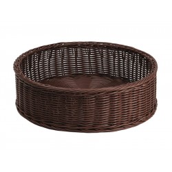 CORBEILLE ROND PLASTIQ.EPAIS MARRON