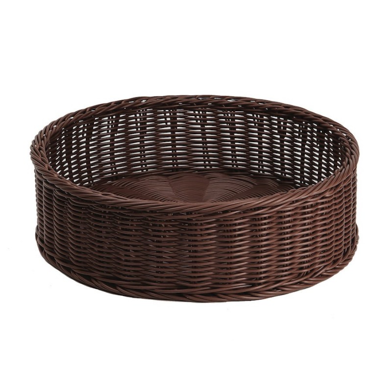 6142.jpg CORBEILLE ROND PLASTIQ.EPAIS MARRON