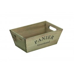 Corbeille rectangulaire bois 'Panier gourmand'