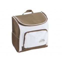 Sac a dos isotherme nylon taupe et blanc