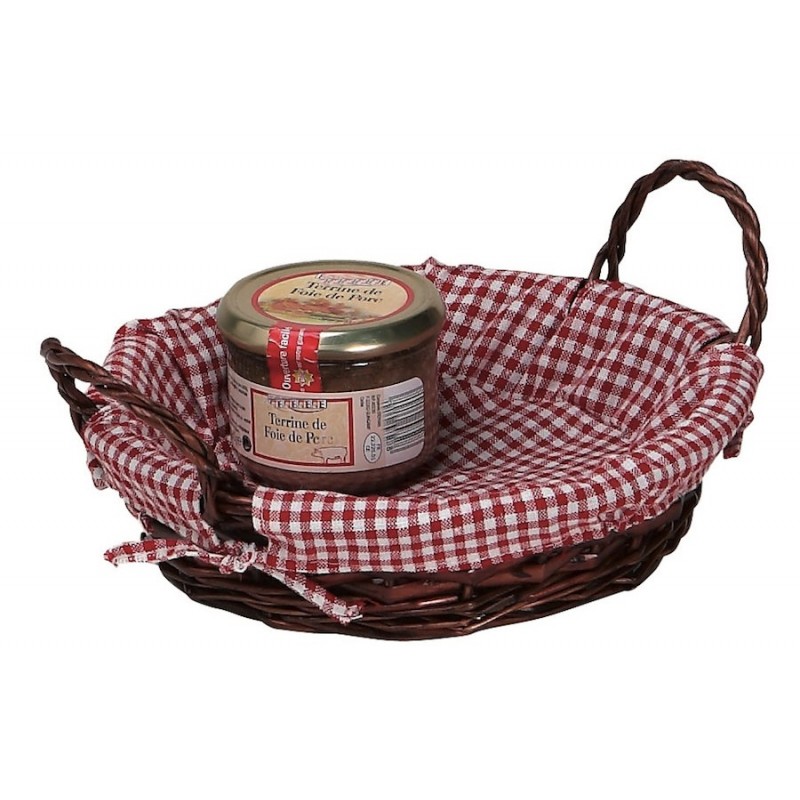 307F.jpg Corbeille eclisse d'osier marron double tissu vichy