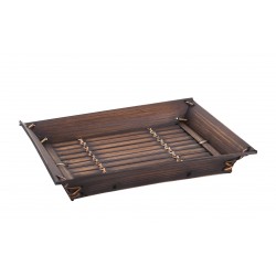 CORBEILLE BAMBOU LAMELLES MARRON