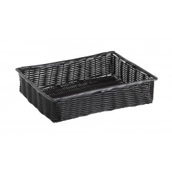 CORBEILLE TRESSEE EN PLASTIQUE NOIR