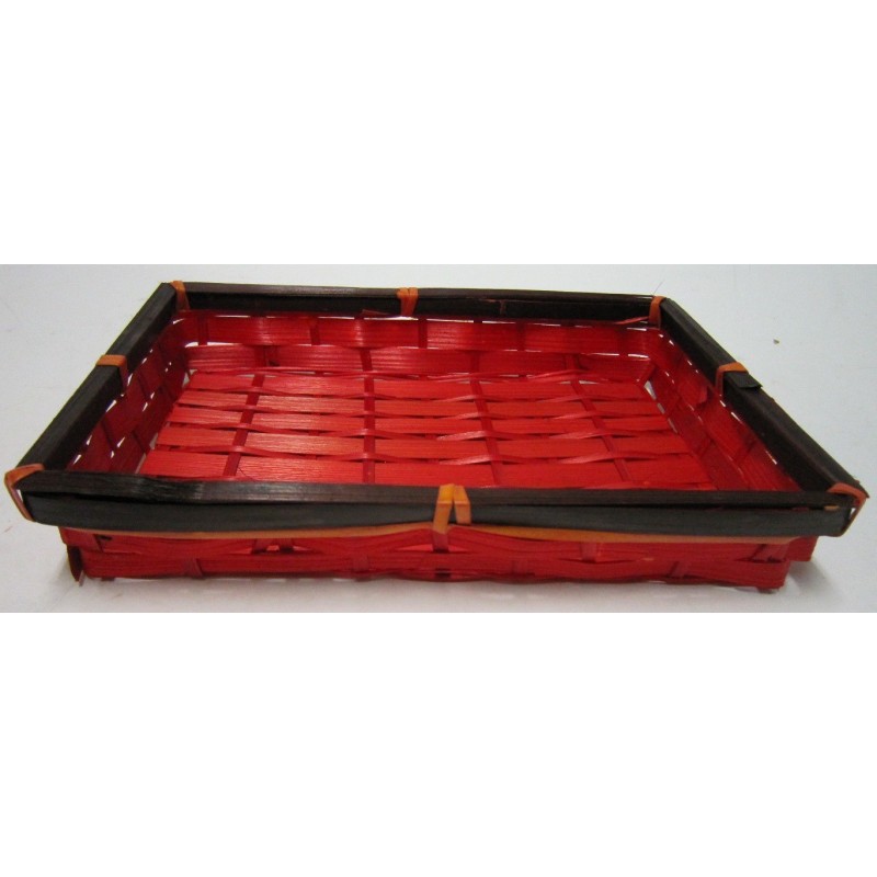 Corbeille bambou rouge/chocolat