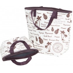 Sac isotherme coloris creme/logo beach marron