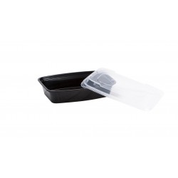 Boite repas noir et transparente 0.7L