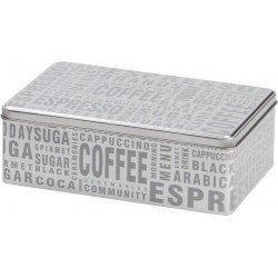 Boite a sucre en metal argente 'COFFEE'