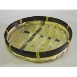 CORBEILLE BAMBOU NATUREL ET CHOCOLAT