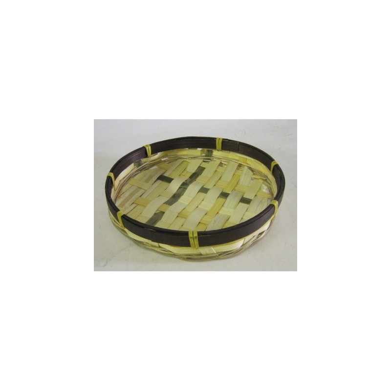 Y142.JPG CORBEILLE BAMBOU NATUREL ET CHOCOLAT