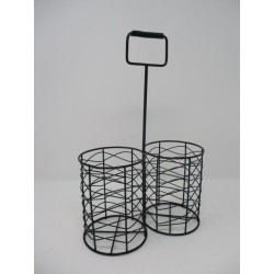 PORTE 2 BTLES METAL NOIR