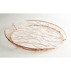 CORBEILLE METAL CUIVREE ASSYM.RONDE