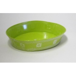 CORB.METAL VERTE+DECO FLEUR