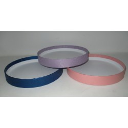 CORB.CARTON RONDE 3 coloris panaches: bleu, rose, mauve