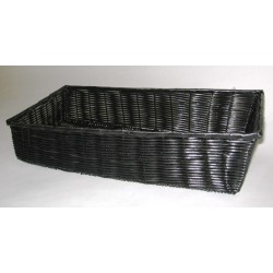 CORBEILLE TRESSEE EN PLASTIQUE NOIR