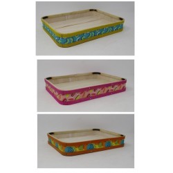 CORBEILLE RECTANGULAIRE BOIS - 3 COLORIS ASSORTIS STREET ART