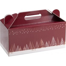 Coffret carton FSC box noel sapins rouges