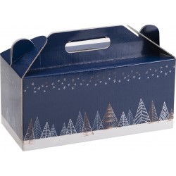 Coffret carton FSC box noel sapins bleus
