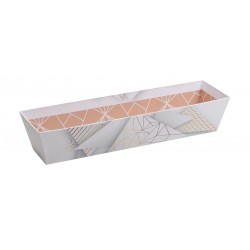 Corbeille carton blanc motif geometrique