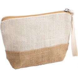 Pochette en jute ecru et naturel