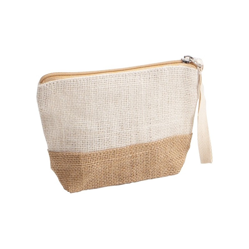 Pochette en jute ecru et naturel