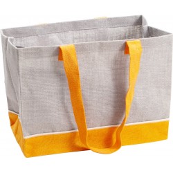 Sac jute gris et orange