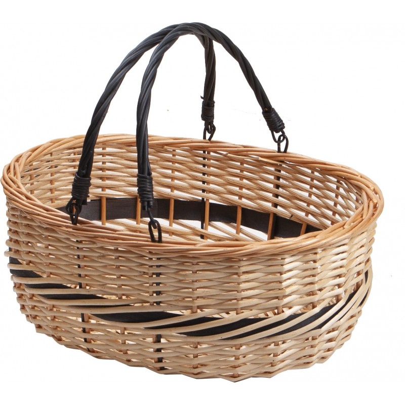 Panier Pique-nique En Osier Naturel 42x32cm - Avec Couvercle, Poignée Solide, Style Campagne