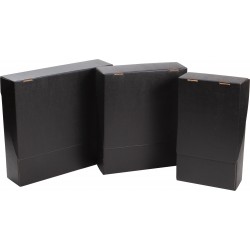 Coffret rectangulaire en carton noir pour 3 bouteilles – 28,5x35x9 cm