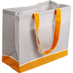 Sac jute gris et orange