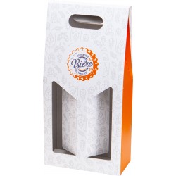 Etui en carton FSC pour 2 bouteilles motif capsule de biere