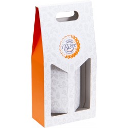 Etui en carton FSC pour 2 bouteilles motif capsule de biere