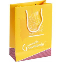 Sac carton jaune 'Promenade gourmande' fenetre transparente 