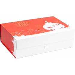 Coffret carton FSC rouge motif Noel