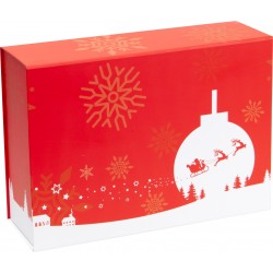 Coffret carton FSC rouge motif Noel