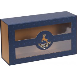 Coffret carton FSC avec fenetre + dorure 'Joyeuses Fetes'