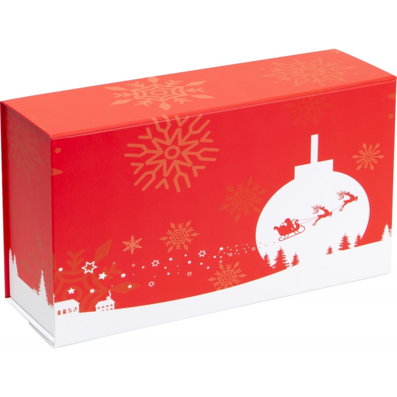 Coffret carton FSC rouge motif Noel