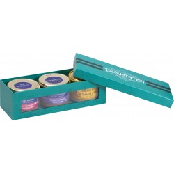 Coffret carton FSC vert 3 verrines avec fenetre Degustation