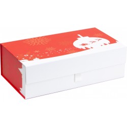 Coffret carton FSC rouge motif Noel