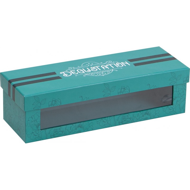 Coffret carton FSC vert 3 verrines avec fenetre Degustation