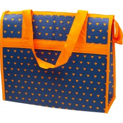 Sac isotherme coloris bleu et orange deco triangle