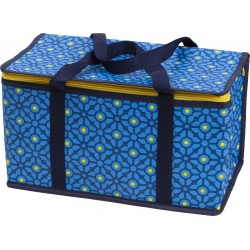 Sac isotherme bleu et jaune deco fleurs