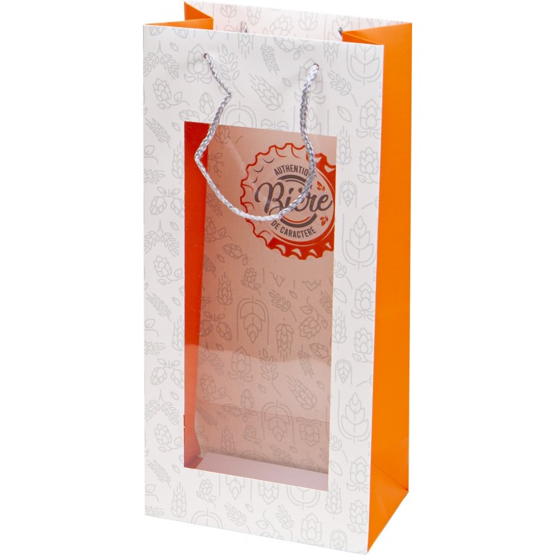 Sac carton FSC Authentique biere de caractere 2 bouteilles