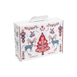 Valisette Noel carton rectangulaire Scandinave 42x33x13