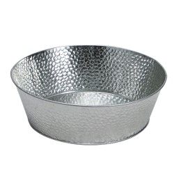 Corbeille ronde zinc gris