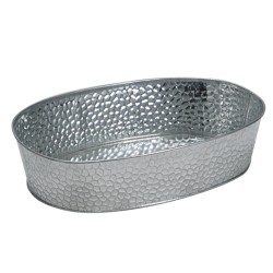 Corbeille ovale en zinc gris