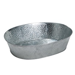 Corbeille ovale en zinc gris 