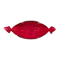 Corbeille gondole en bambou coloris rouge carmin