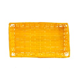 Corbeille rectangulaire en bambou jaune bouton