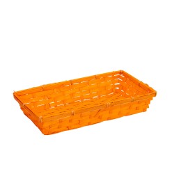 Corbeille rectangulaire en bambou orange