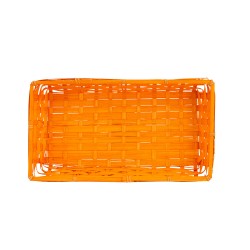 Corbeille rectangulaire en bambou orange